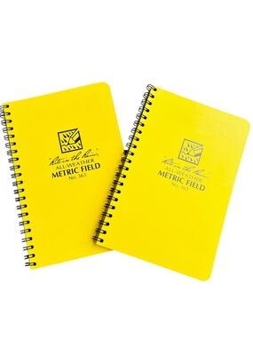 2 Rite in the Rain Weatherproof Spiral Notebook No 363 - 4.5" x 7" Yellow Unused